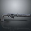 Pipe water pipe valve iron pipe fitting flange tee joint pipe water pipe valve 3d model