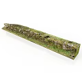 Rustic Wood and Stone Decorative Slab with Natural Green Mossy Surface