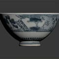 Elegant Blue And White Ceramic Bowl With Traditional Pattern For Daily Household Use