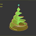 Festive clothing featuring golden spiral Christmas tree decoration elements
