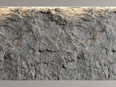Rough Textured Background Wall With Natural Gray Stone Surface And Irregular Patterns 3d model