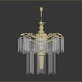 Elegant Modern Gold Crystal Fringe Lighting Combination With Hanging Design And Luxury Details