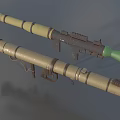 Bazooka Rocket Launcher RPG Howitzer Rocket Grenade Launcher Anti-Tank Low Face Low Number Low Model Simple Model Game Video Level Super Realistic 3d model