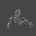 Futuristic Multi Legged Armored Combat Weapon With Metallic Structure And Mechanical Limbs 3d model