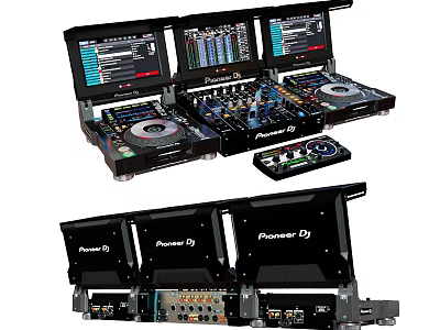 Pioneer DJ Professional Sound System With Multiple Screens And Control Panels 3d model