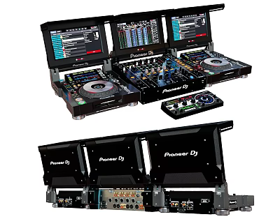 Pioneer DJ Professional Sound System With Multiple Screens And Control Panels 3d model