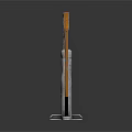 3D Model of Cracked Glass Panel With Metal Frame and Support Brackets