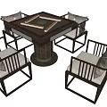 Modern Wooden Table and Chair Set with Square Top and Cushioned Seats for Living Room