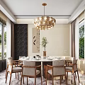 Modern Living and Dining Area Interior Design With Beige Sofa Colorful Cushions And Dining Table