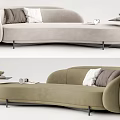 Modern Sectional Sofa with Light Gray and Olive Green Upholstery Decorative Pillows and Side Table