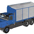 TATRA Blue Functional Truck With Silver Cargo Bed And Six Wheels 3d model