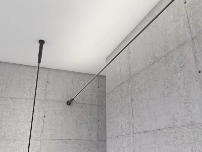 Modern Ceiling Mounted Wall Washer Light Illuminating Indoor Concrete Wall Corner 3d model