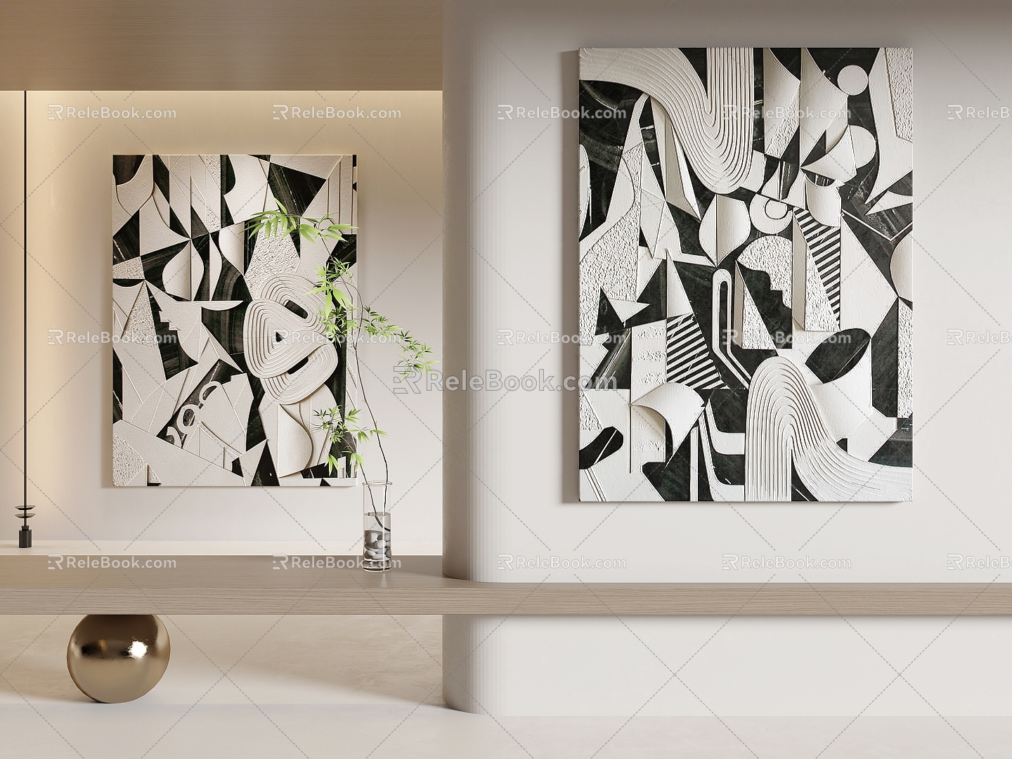 Modern Decorative Painting Hanging Painting Three-dimensional Decorative Painting Abstract Decorative Painting Living Room Decorative Painting Porch Decorative Painting 3d model