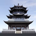 Chinese Tower Building Tower Building Loft 3d model