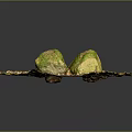 Natural Stone Decor Featuring Moss Covered Stones Earthy Base And Circular Shape