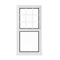 White Frame Casement Window With Top Grid Pattern And Bottom Glass Pane 3d model