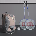 Sports Backpack With Badminton Rackets And Shuttlecock For Outdoor Activities