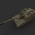 3D Model Main Battle Tank Military Weapon With Armored Hull And Long Cannon