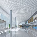 Modern Waiting Hall Front Desk 3d model