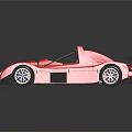 Red Open Top Racing Car With Aerodynamic Rear Wing And Streamlined Body