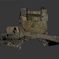 Ancient Stone Archway Entrance With Weathered Blocks And Scattered Debris