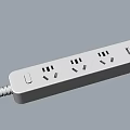 White Electrical Socket Panel With Multiple Three And Two Pin Outlets Design