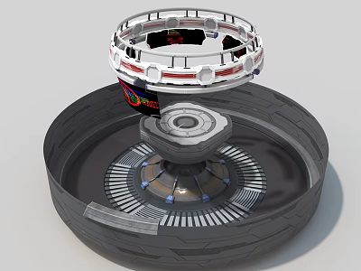 Intelligent Machine With Circular Ring Structure And Rotating High Tech Base 3d model