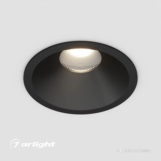 Modern Recessed Downlight Spotlight With Black Frame And Ceiling Installation Design 3d model 