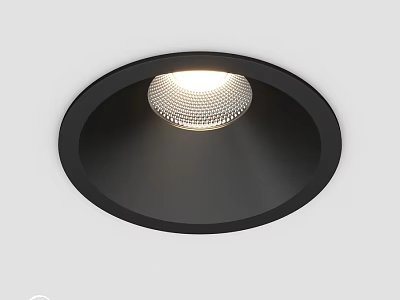 Modern Recessed Downlight Spotlight With Black Frame And Ceiling Installation Design 3d model