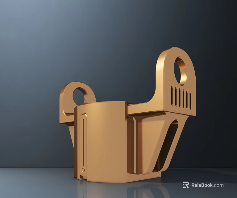 Public Facility Metal Structure Featuring Golden Finish Ring Holes And Hollow Design 3d model 
