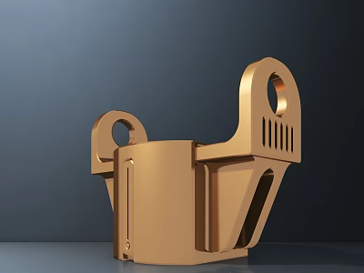 Public Facility Metal Structure Featuring Golden Finish Ring Holes And Hollow Design 3d model