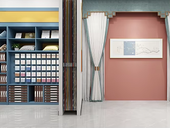 Modern Curtain Shop 3d model