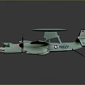 Light Blue AEW Aircraft Model With Top Radar Dome Propellers And Tail Fin Emblem