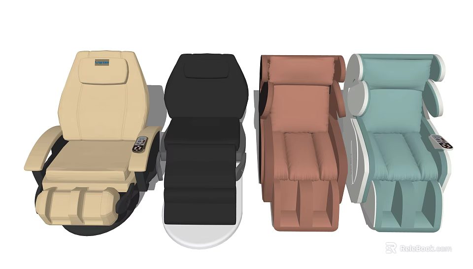 Multiple Color Options Massage Chair With Ergonomic Design And Comfortable Seating 3d model