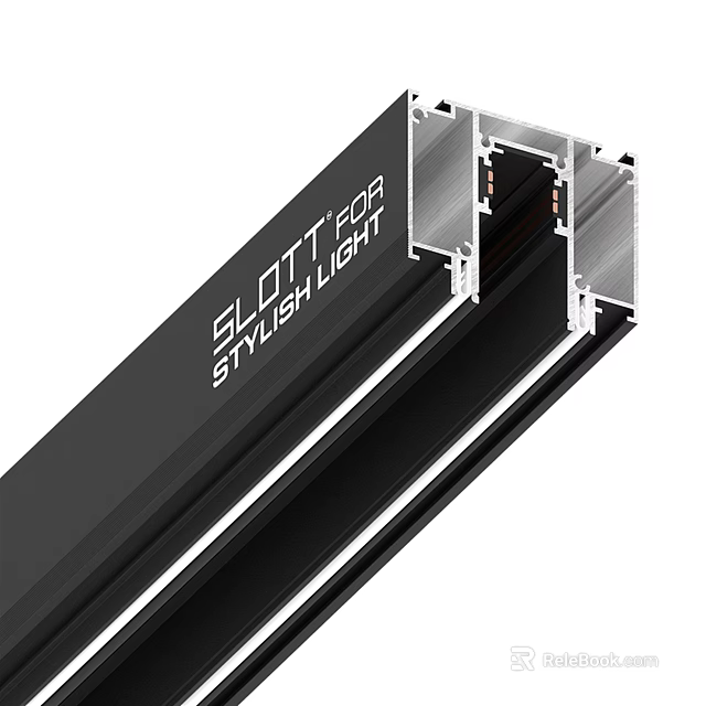 Stylish Light Slot With Aluminum Structure For Modern Lighting Installation 3d model