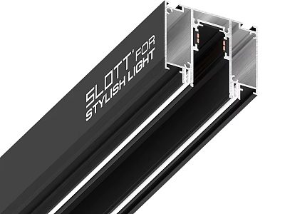 Stylish Light Slot With Aluminum Structure For Modern Lighting Installation 3d model