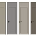 Modern Hinged Doors With Various Color Options And Wooden Texture Design 3d model