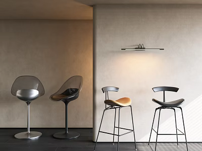 Modern Bar Chair Acrylic Bar Chair Armless Bar Chair 3d model