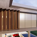 Modern Detached Villa Exterior Design With Glass Facade Lawn Swimming Pool And Lighting