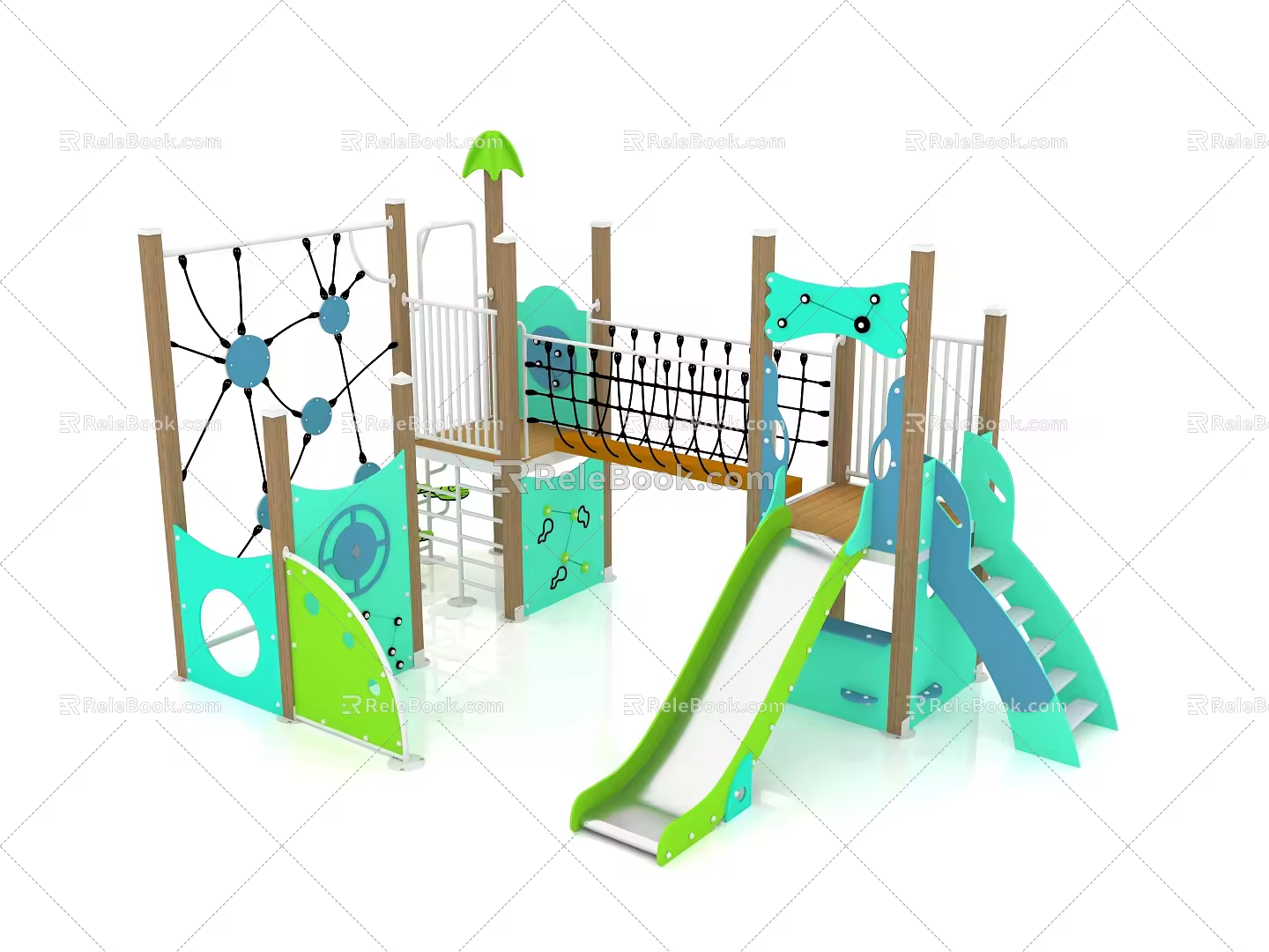 Children's combination slide outdoor slide multi-function slide combination slide multi-person slide 3d model