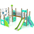 Children's combination slide outdoor slide multi-function slide combination slide multi-person slide 3d model