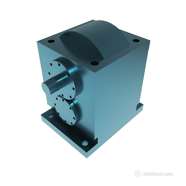 Metallic Industrial Mechanical Component With Precision Structure Mounting Holes And Cylindrical Protrusion 3d model 
