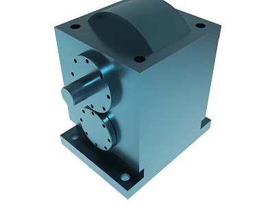 Metallic Industrial Mechanical Component With Precision Structure Mounting Holes And Cylindrical Protrusion 3d model