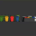 Colored Recycling Trash Bins With Various Sizes For Waste Sorting
