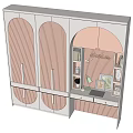 Simple Open-compartment Wardrobe Desk Cabinet 3d model