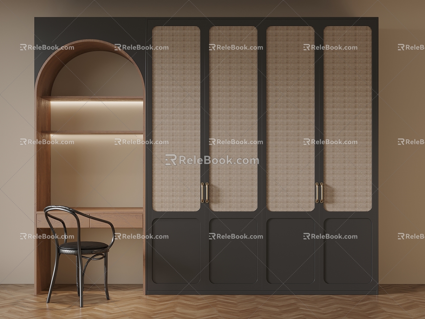 016 wardrobe French antique wardrobe 3d model