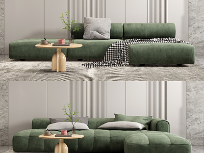 Modern corner sofa coffee table combination model