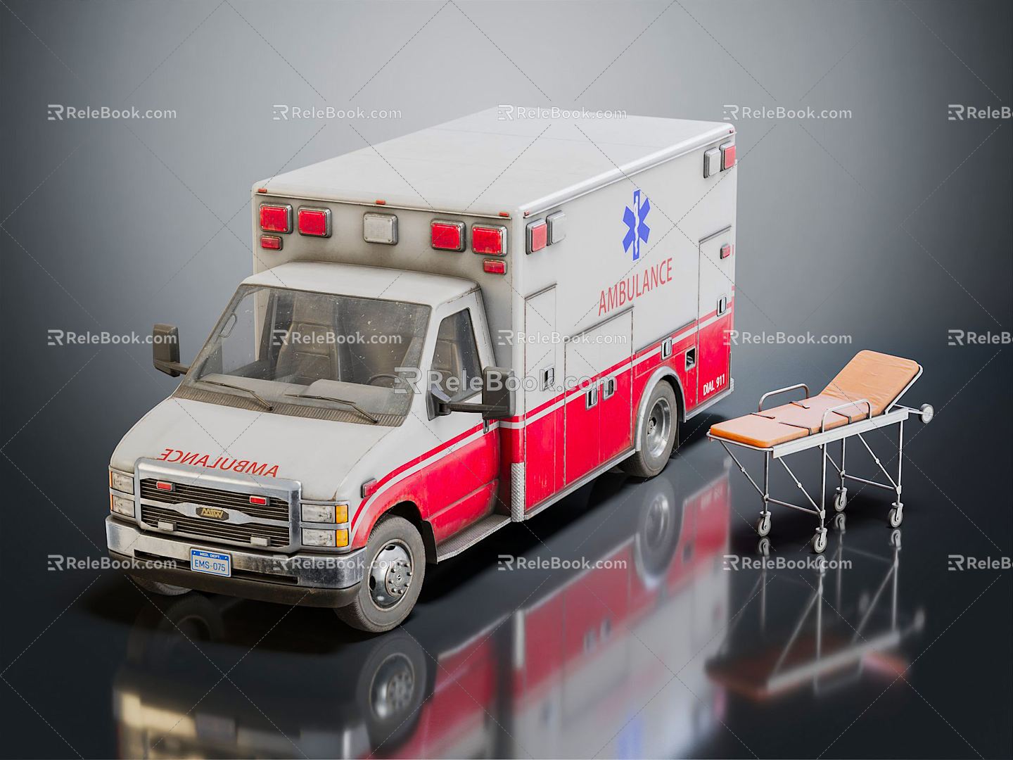 Modern Ambulance Emergency Vehicle 3d model