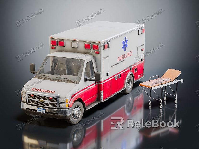 Modern Ambulance Emergency Vehicle model