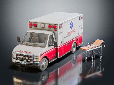 Modern Ambulance Emergency Vehicle 3d model